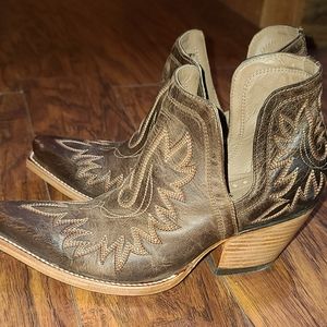 Ariat Dixon X Toe Western Leather Ankle Boots Size 9